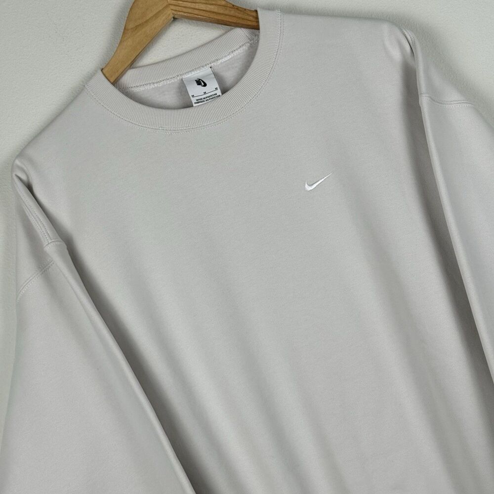 Nike Solo Swoosh Beige Cream Crew Neck Sweatshirt Men's Medium CV0554-030